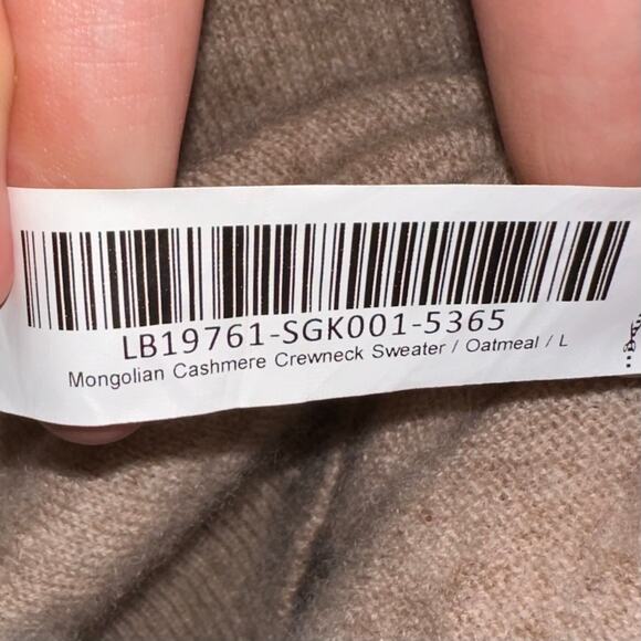 Quince Mongolian Cashmere Oatmeal Crewneck Sweater Size Large - Picture 9 of 14